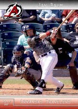 2017 Arkansas Travelers Grandstand #2 Jay Baum Alpharetta Georgia Baseball Card