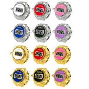 Creative Finger Watch Men Womens LED Digital Dial Elastic Band Ring Watches Gift - Picture 1 of 31