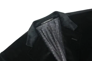 Abrigo deportivo para hombre 40 S Ermenegildo Zegna terciopelo negro seda y algodón puños de cirujano - Imagen 1 de 15