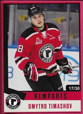 2022 Quebec Remparts 25th Anniversary DMYTRO TIMASHOV #38 Red Parallel 17/30 - Image 1 of 2