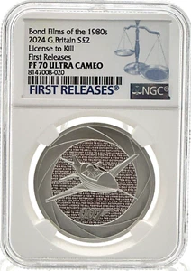 2024 UK £2 James Bond License to Kill 1oz Silver PR70 UC NGC First Releases sc - Picture 1 of 2