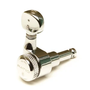 Graph Tech RATIO 6-IN-LINE LOCKING 2-pin Tuners/Tuning Keys - CHROME PRL-8731-C0 - Picture 1 of 2