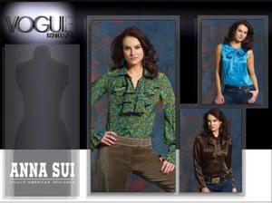 Vogue American Designer Anna Sui Blouse, Shirt Sewing pattern V2912 Sz 4-8/10-14 - Picture 1 of 4