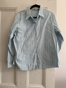 Eddie Bauer Women’s Button Up Shirt Long Sleeve Striped Size L 100% Cotton
