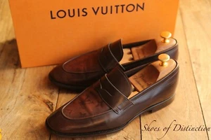 Louis Vuitton LV Monogram Brown Leather Shoes Loafers Mens UK 6 M EU 40 US 7 - Picture 1 of 12