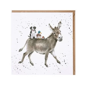 Donkey Ride Blank Birthday Greeting Card – The Country Set by Wrendale Designs - Picture 1 of 1