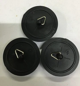 3xERSATZ SCHWARZ GUMMI BADESTECKER 45 mm Waschbecken Bad Stopfen/Blocker 1-3/4" - Bild 1 von 3