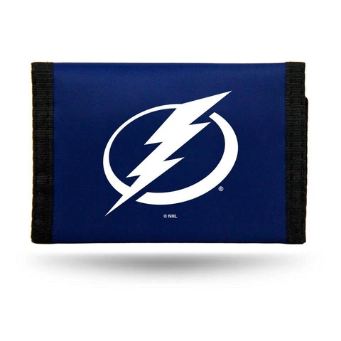 Tampa Bay Lightning Nylon Tri-Fold Wallet [NEW] NHL Vinyl Trifold Billfold ID Cover