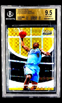 2005 Topps Finest Gold X-Fractor #153 Ronnie Brewer RC Rookie /39 BGS 9.5 POP 1 - Image 1 of 4