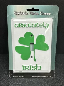 CUBIERTA DE PARED INTERRUPTOR PLACA DE LUZ DE METAL ABSOLUTAMENTE IRLANDÉS NUEVO EN PAQUETE - Imagen 1 de 2