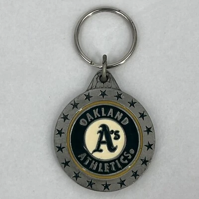 Oakland Athletics A's 3-D Metal Key Chain MLB Licensed Baseball (Round) - Image 1 of 3