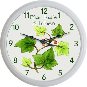 Orologio da parete modello bianco edera francescana personalizzato cucina nuovo 10" - Foto 1 di 1