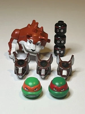 Lego TMNT Heads Lot Splinter Dogpound Raphael Michelangelo FAST SHIPPING - Image 1 of 4