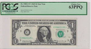 RARE 1969-A LATE ERROR Fr 1903-C* 1969 $1 FRN C05621125* PCGS 63PPQ PHILADELPHIA - Picture 1 of 3