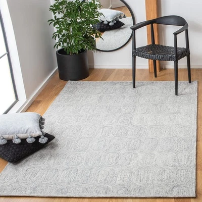 Metro Collection Area Rug - 6' Square, Grey, Handmade Wool, Ideal for High Tr... - Image 1 of 4