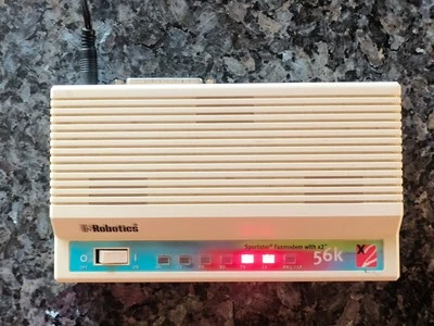 Módem de fax externo US Robotics 56K blanco probado y funcionando Foto 1 de 4