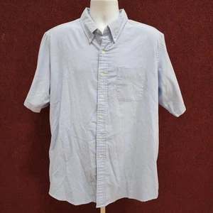 Vintage LL Bean Single Needle Tailoring Button Down Short Sleeve Shirt Size 18 - Picture 1 of 8