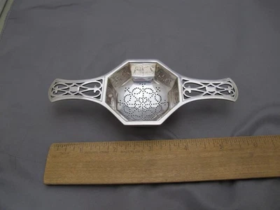 Fino TIFFANY & CO Sterling CUP TOP COLADOR DE TÉ-Ocatgonal-Mangos perforados-Sin lunes Foto 1 de 4