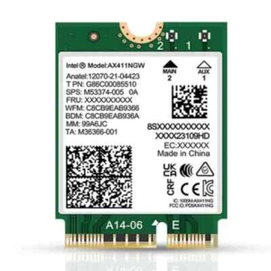 Tarjeta inalámbrica Intel AX411NGW vPro WiFi6e NGFF M.2 CNVio2 BT5.3 Bluetooth 2.4G... - Imagen 1 de 2