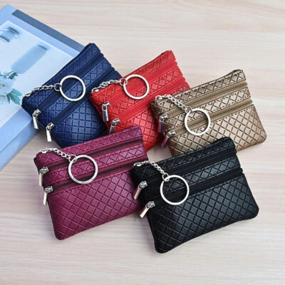 Women Key Ring Leather Mini Purse Coin Small Change Bag Card Wallet Pouch ZipUp" - Image 1 of 4