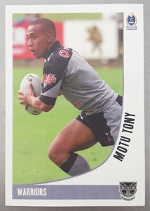 NRL Official 2003 Series WARRIORS MOTU TONY CARD Daily & Sunday Telegraph - Picture 1 of 2