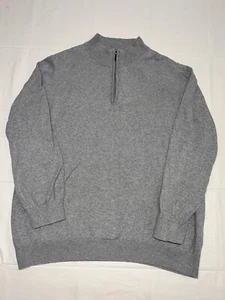 LL Bean Men's Cashmere Blend 1/4 Zip Sweater Gray XXL Tall Warm Outdoors - Picture 1 of 9