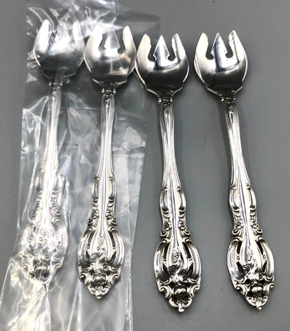 La Scala by Gorham Sterling Silver set of 4 Ice Cream Spoon/Forks 5 5/8" Cover