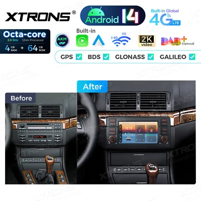XTRONS 7" 2K AKM DSP für BMW E46 AutoRadio Android 14 4G+64GB GPS Navi CarPlay - Bild 1 von 4