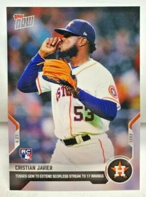 Cristian Javier 2021 Topps Now 4/27 Tosses Gem RC #140 HOUSTON ASTROS - SP /531 - Image 1 of 2