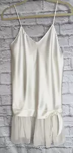 NOS NUOVO CON ETICHETTE! Camicia vintage Ralph Montenero per camicetta bianca nitturna taglia L - Foto 1 di 11