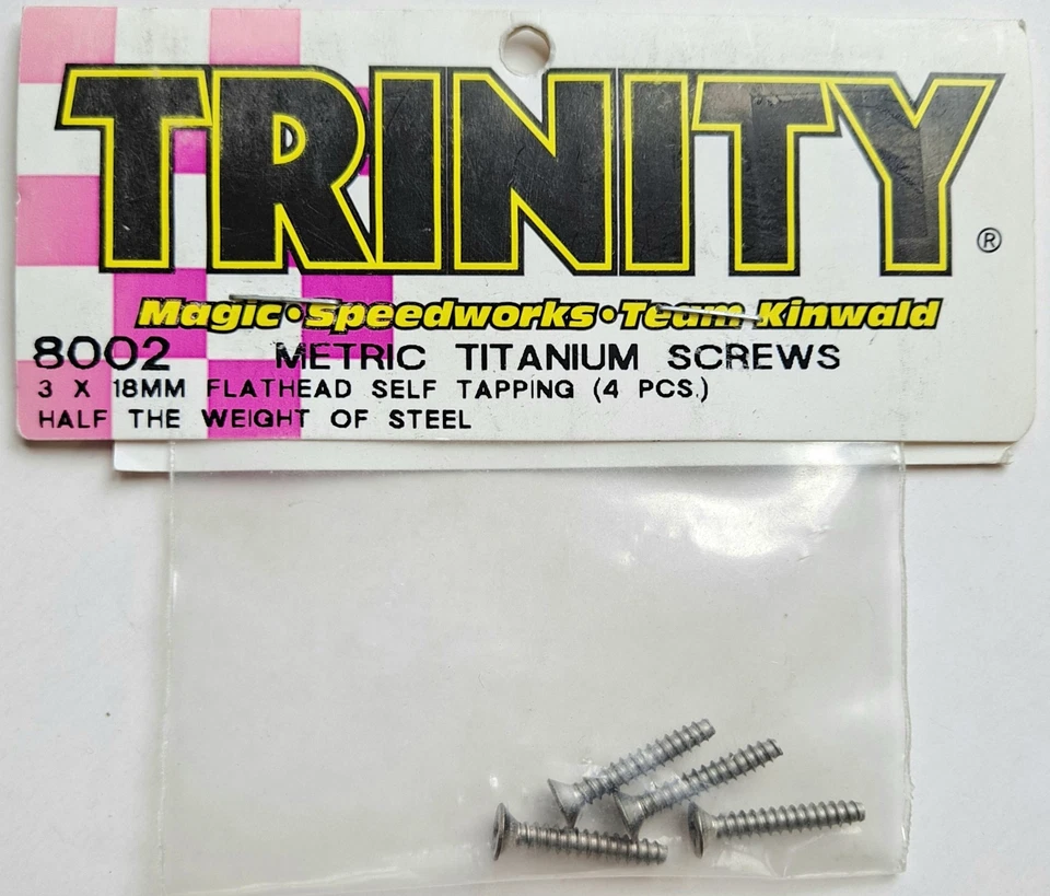 Trinity M3 x 18mm Titanium Flathead Self Tapping Screws (4 pcs) 8002 - Image 1 of 1