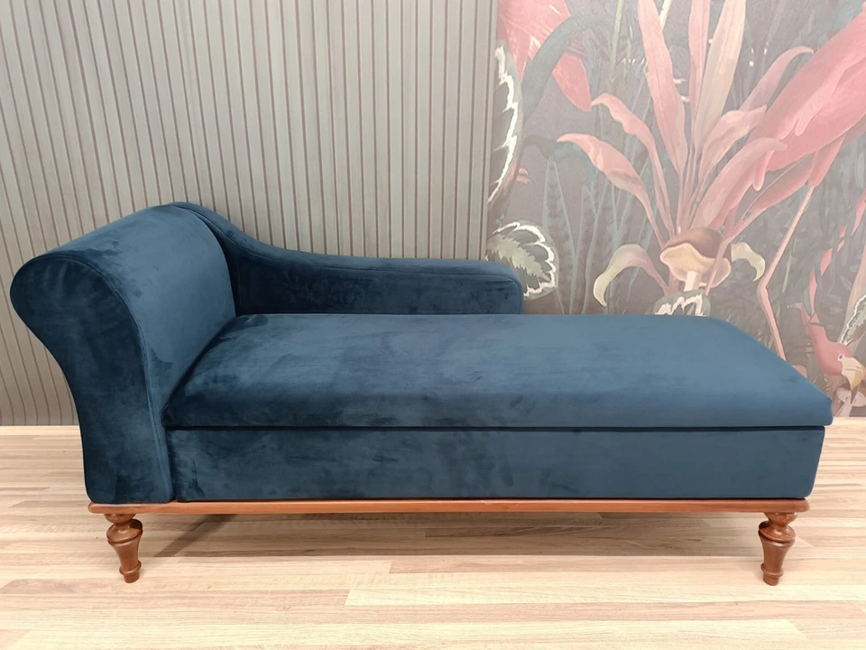 Chaise lounge sofa, Blue sofa couch, Living room sofa, Hidden storage sofa - Image 1 of 4