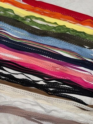 Lote 85 yardas PICOT rojo naranja muñeca elástica costura artesanal elástica 1/2" 3/8" ancho Foto 1 de 2