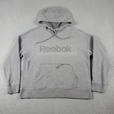 Suéter Reebok Mujer Grande Gris Pullover Sudadera con Capucha * Foto 1 de 4