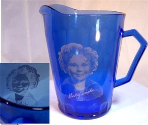 Hazel Atlas Shirley Temple Original Creamer in Cobalt Blue Honeycomb - Picture 1 of 1