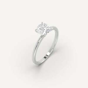 1 carat Cushion Cut Engagement Ring | 100% Natural Diamond in 14k White Gold