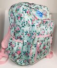 Green School Backpack with Flower Print Girls Backpack Bags