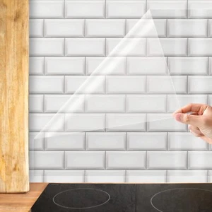 Clear Contact Paper Roll Self-adhesive Kitchen Backsplash Wall Protector 15.7... - Picture 1 of 7