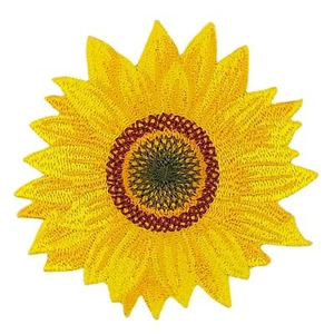 ah83★Sonnenblume Blüte Aufnäher zum aufbügeln Bügelbild DIY Patch 6,5 x 6,5 cm - Bild 1 von 7