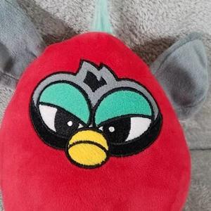 Toy Factory Plüschtier Furby wütendes Gesicht rot graue Ohren blaugrünes Haar Kuscheltier 9" - Bild 1 von 10