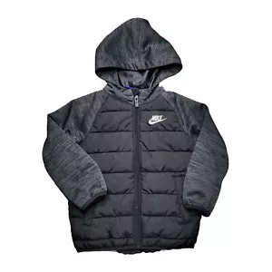 Nike Children's Puffer Jacket Size 4/XS Black with White Logo 98-104cm - Picture 1 of 6