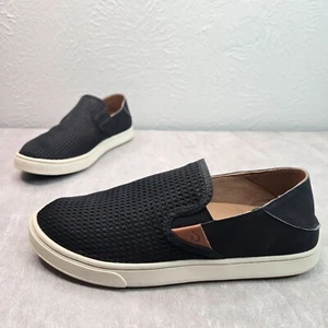 Olukai Sneakers Womens Size 8.5 Black Mesh Slip On Minimalist Comfort Shoes - Picture 1 of 10