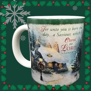 Amcal Stonehearth Thomas Kincaid Mug Luke 2:11 and Luke 2:10 - Picture 1 of 6