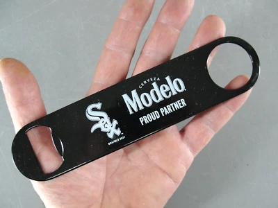 MODELO BEER CHICAGO WHITE SOX STEEL BOTTLE OPENER BARTENDER SPEED BAR TOOL NEW - Image 1 of 2