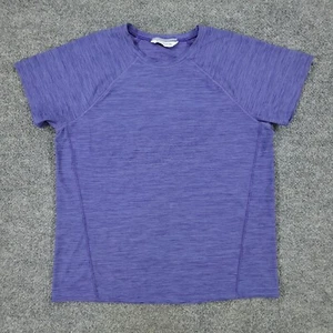 Athleta Shirt Women's Medium Blue Activewear Logo Graphic Short Sleeve Top Adult - Picture 1 of 14