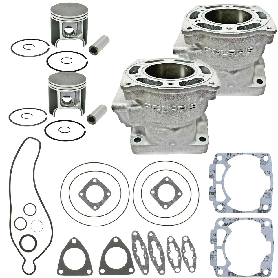 Re-plated Polaris 600 Cylinders Pistons Top End Gaskets 1996-2001 Classic RMK XC - Image 1 of 1