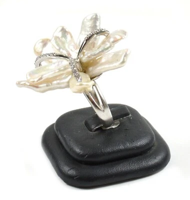 Anello in Argento 925 a Fiore con Scaramazze e Cubic Zirconia Made In Italy - Immagine 1 di 3