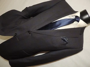 ARMANI COLLEZIONI MEN'S BLUE WINDOWPANE 2 BUTTON DUAL VENT JACKET COAT 40 R - Picture 1 of 12