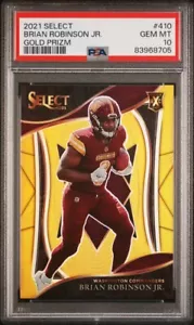 Brian Robinson Jr. 2021 Panini Select XRC Gold Prizm 2/10 PSA 10 POP 1 - Imagen 1 de 5