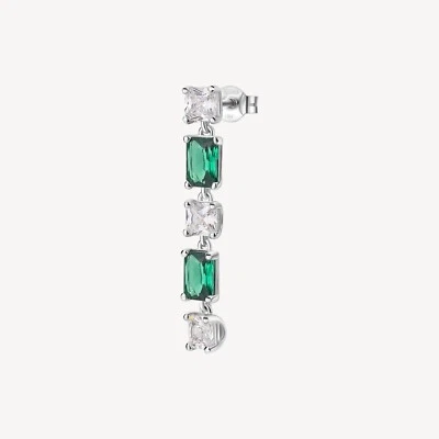 BROSWAY FANCY ORECCHINO SINGOLO CON ZIRCONI IN ARGENTO 925 FLG17 LIFE GREEN - Immagine 1 di 4